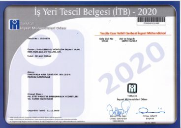 İŞYERİ TESCİL BELGEMİZ